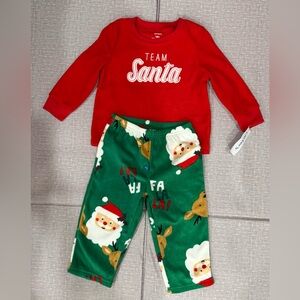 Carter's Festive Santa Pajama Set - Red and Green